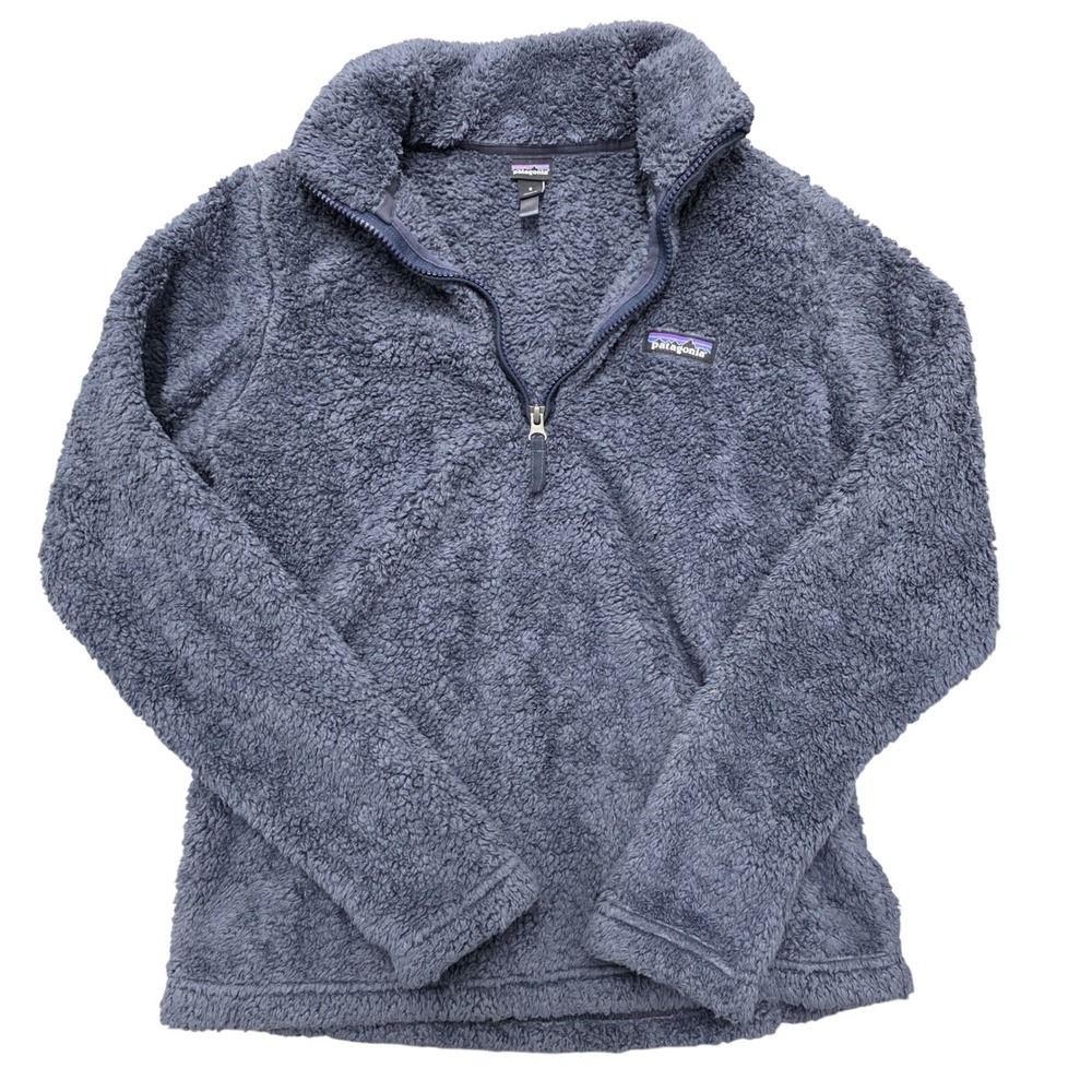 Patagonia‎ Women's Small Grey Fuzzy Fleece 1/2 Zip Pullover Jacket Soft Gorpcore